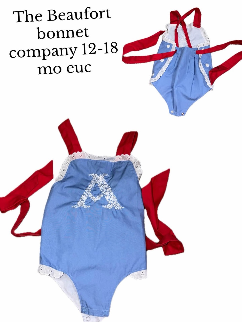 The Beaufort bonnet company monogram A sunsuit